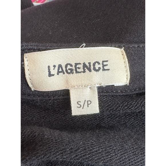 L'agence Black Josilyn Lace Up Sweatshirt size Small - Picture 3 of 12
